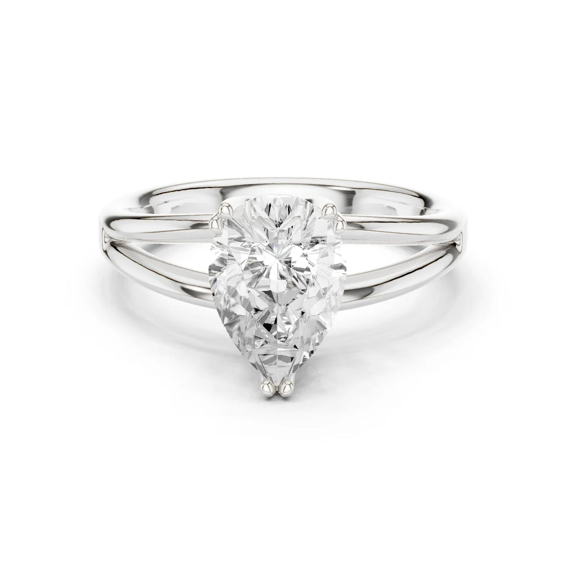 Pear Shape Diamond Solitaire Engagement Ring