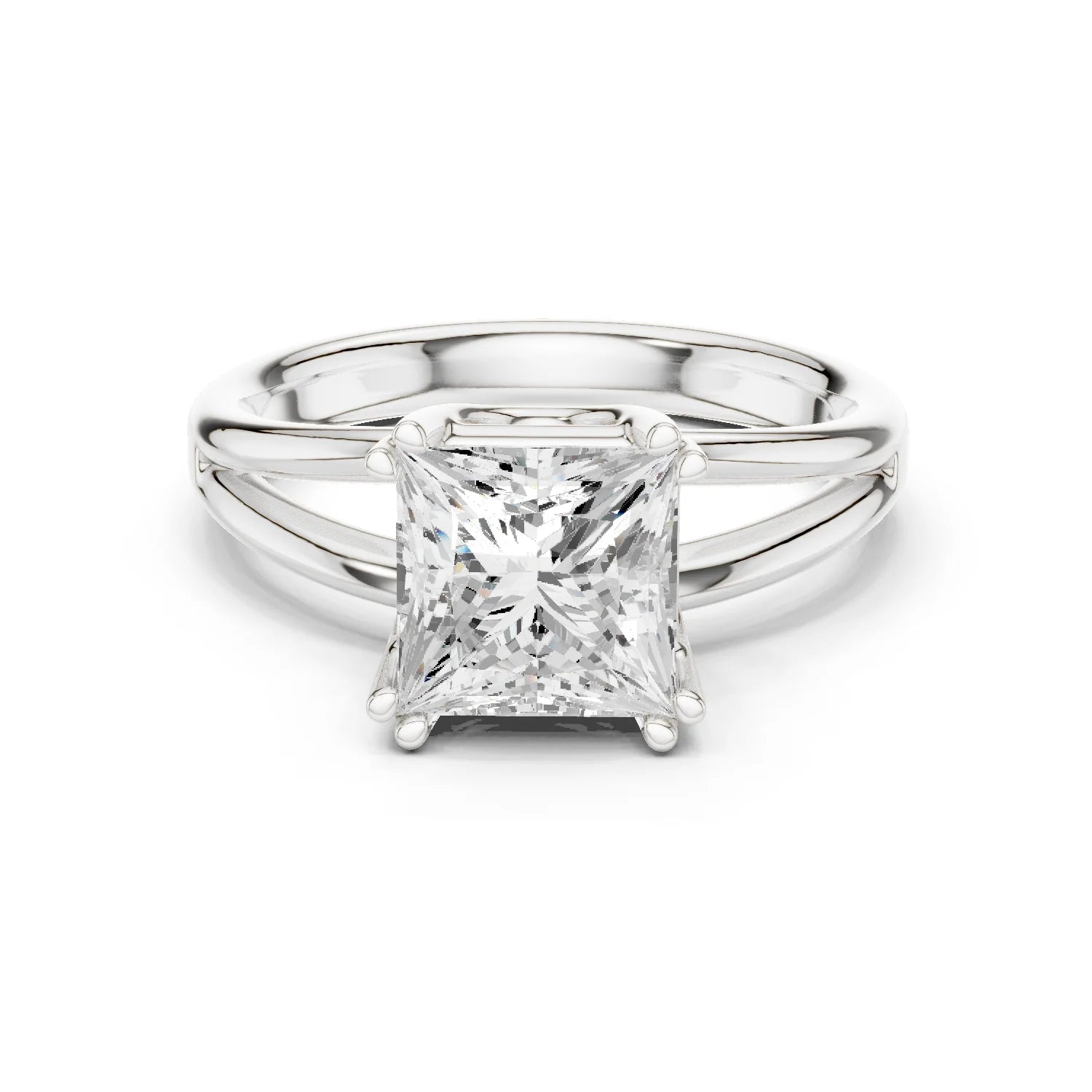 Princess Shape Diamond Solitaire Engagement Ring