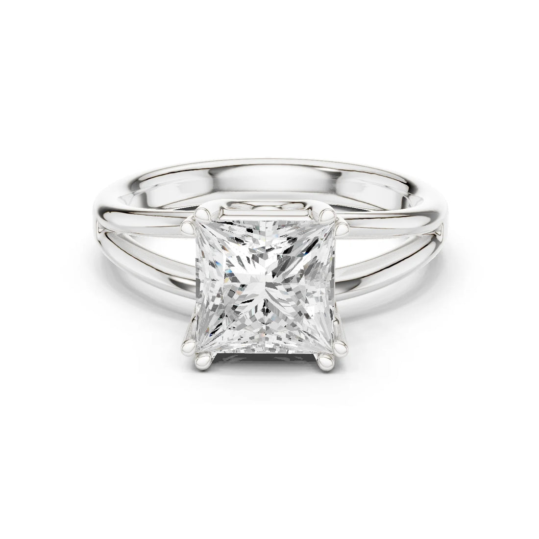 Princess Shape Diamond Solitaire Engagement Ring