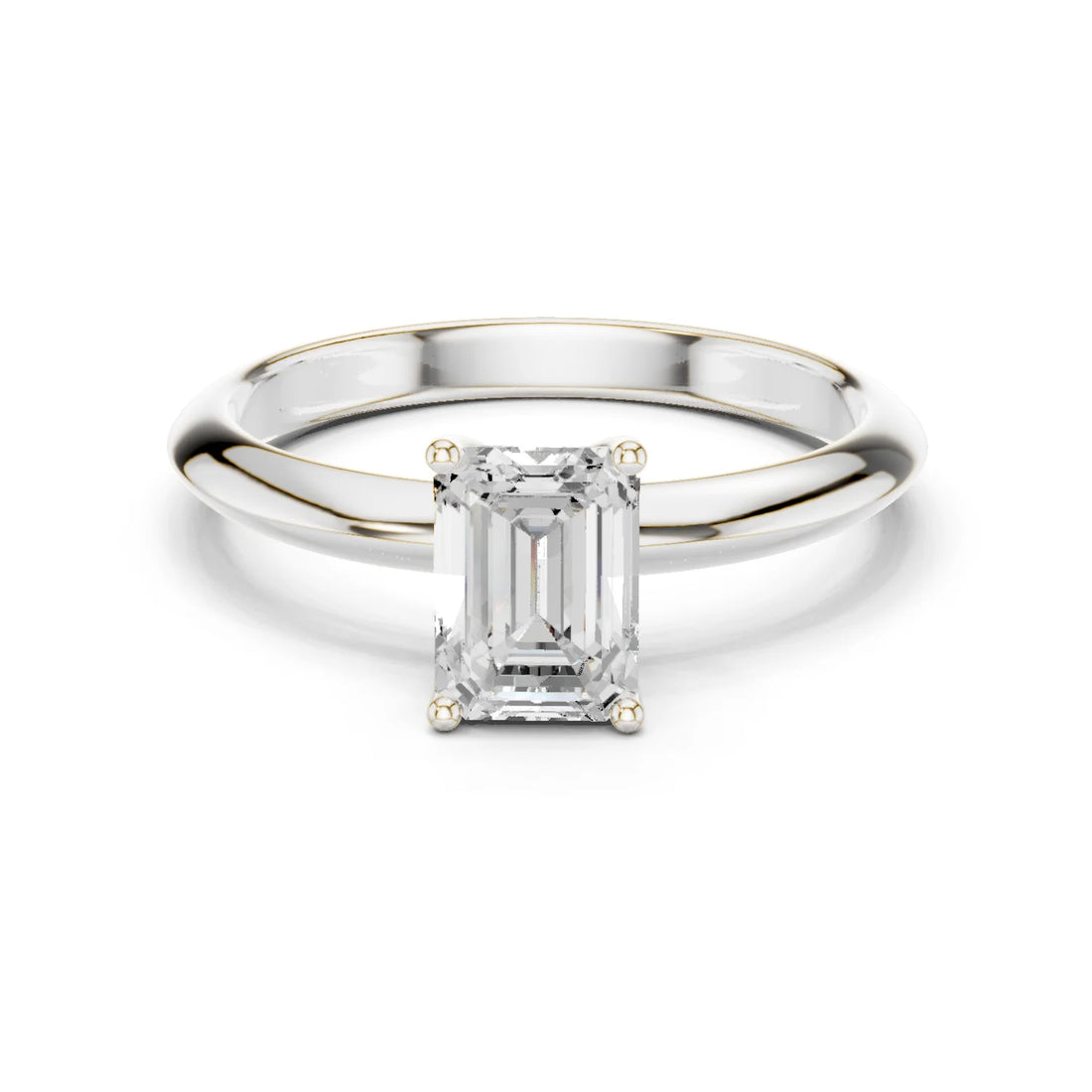 Emerald Cut Diamond Solitaire Engagement Ring