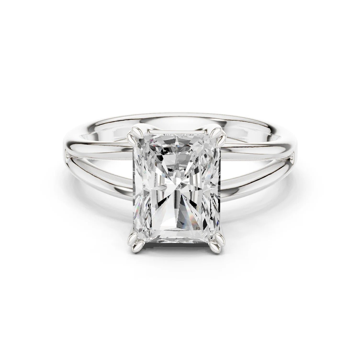 Radiant Shape Diamond Solitaire Engagement Ring