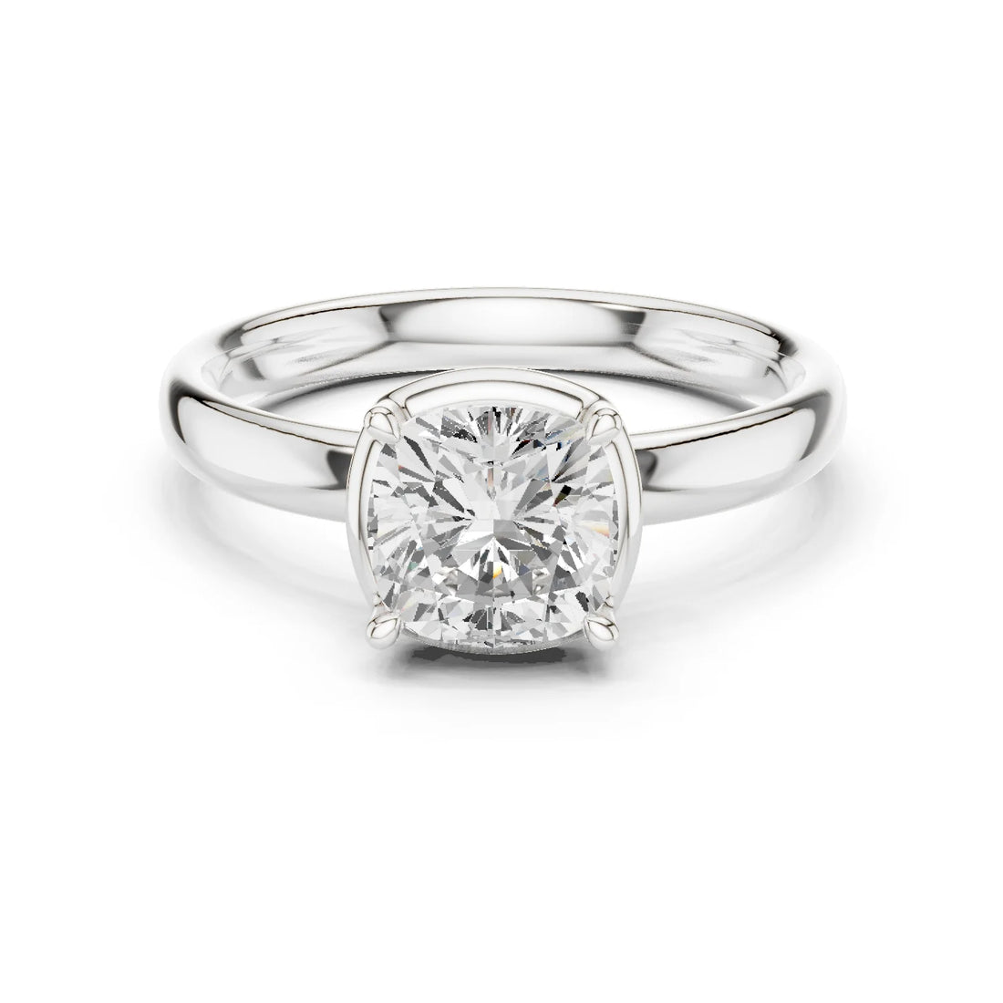 Cushion Diamond Solitaire Engagement Ring