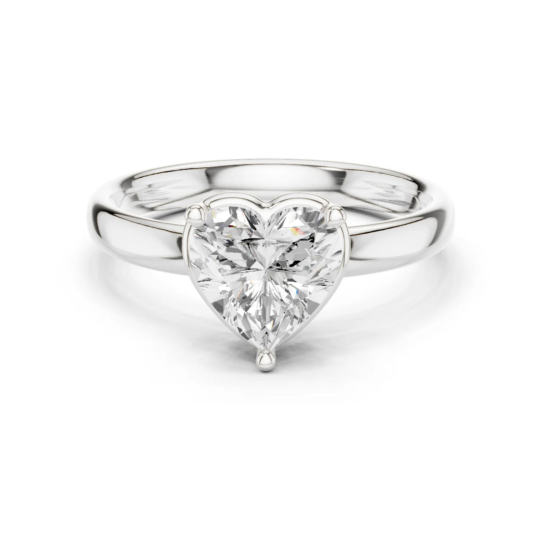 Heart Diamond Solitaire Engagement Ring