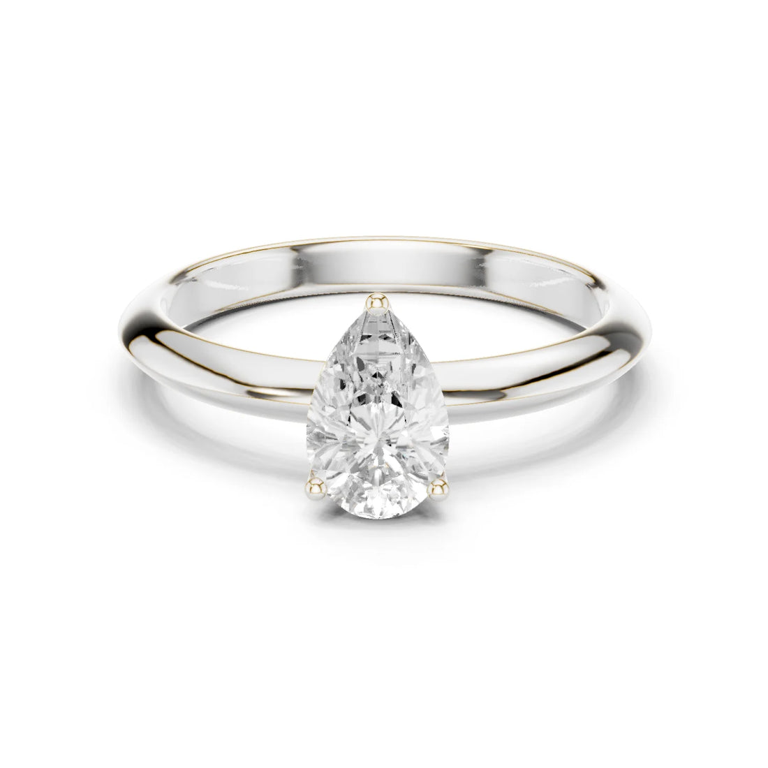 Pear Cut Diamond Solitaire Engagement Ring