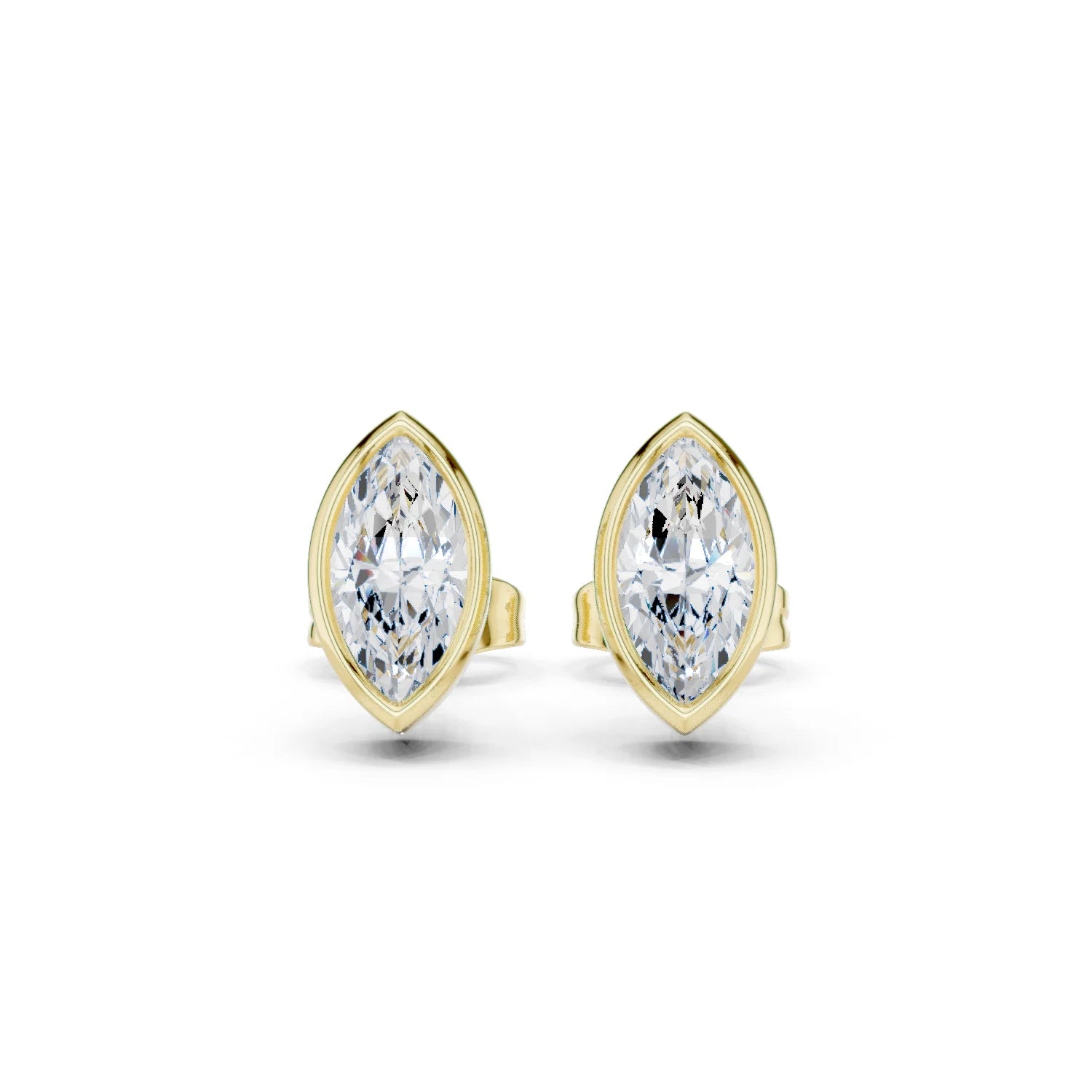 Astra Marquise Bezel Diamond Stud Earrings