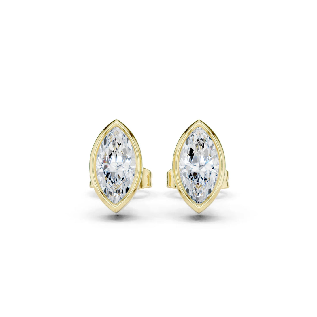 Astra Marquise Bezel Diamond Stud Earrings
