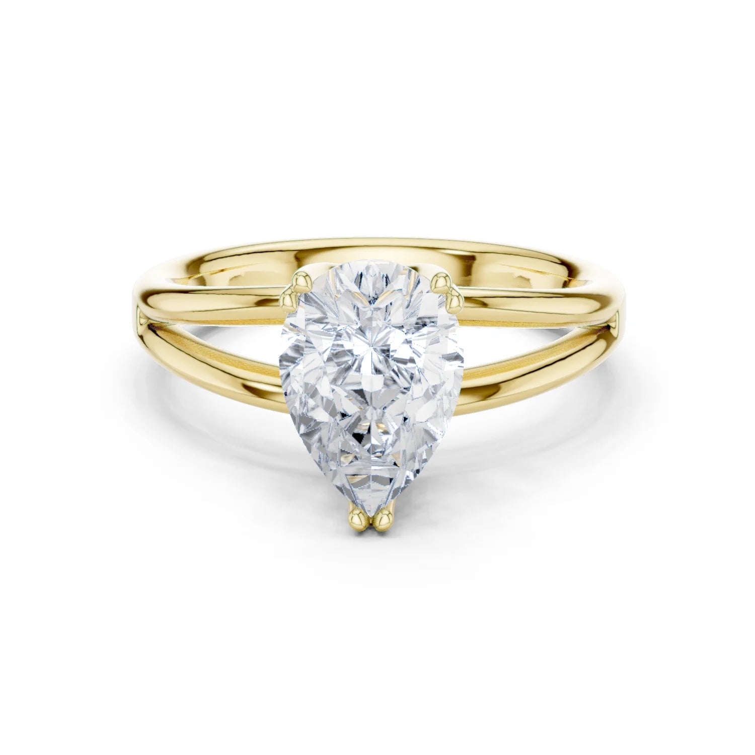Pear Shape Diamond Solitaire Engagement Ring