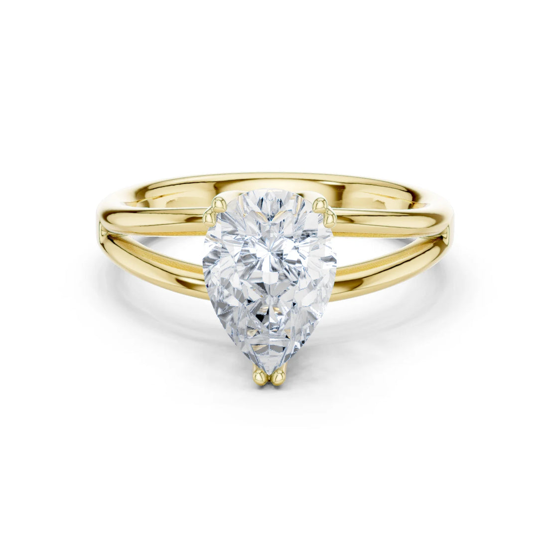 Pear Shape Diamond Solitaire Engagement Ring