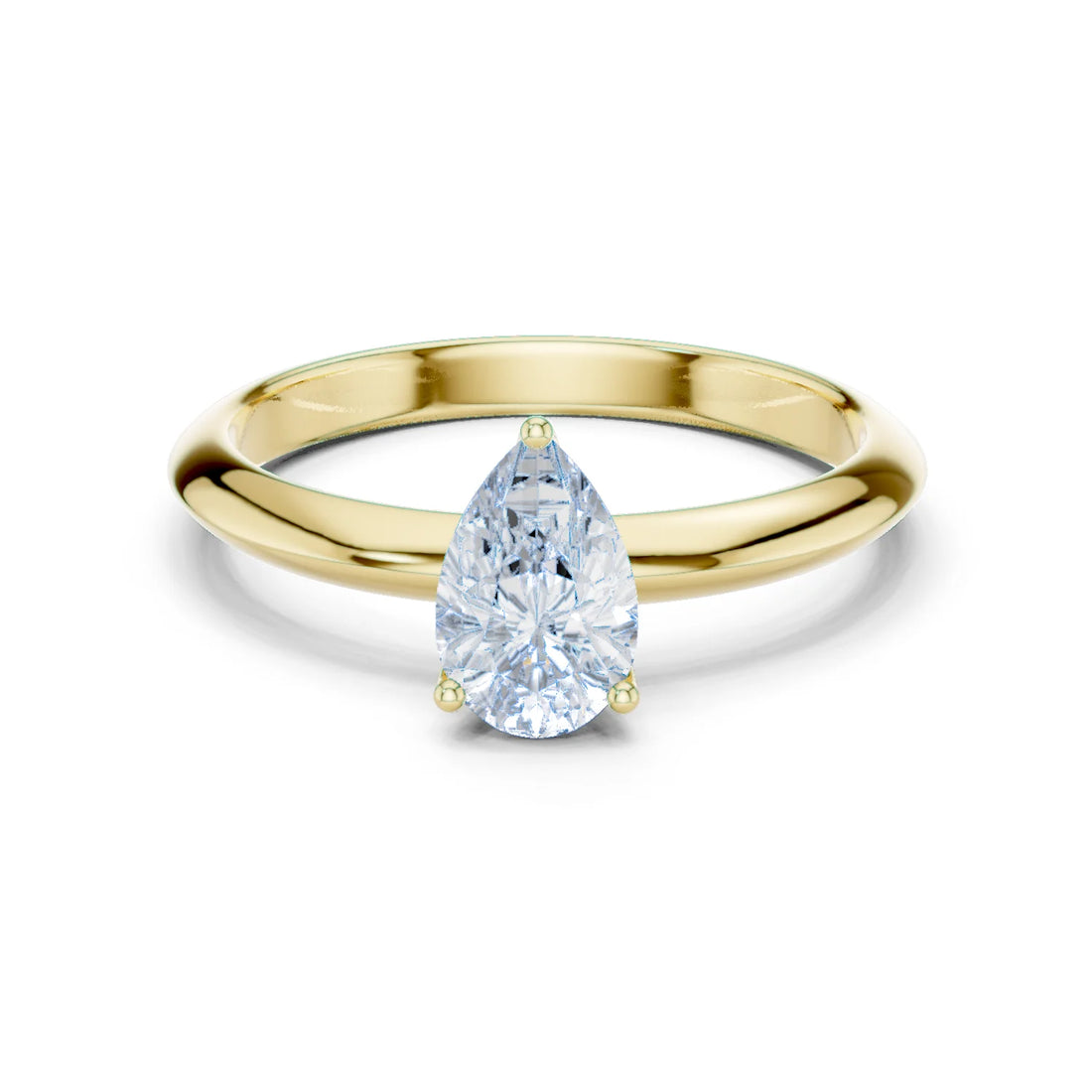 Pear Cut Diamond Solitaire Engagement Ring