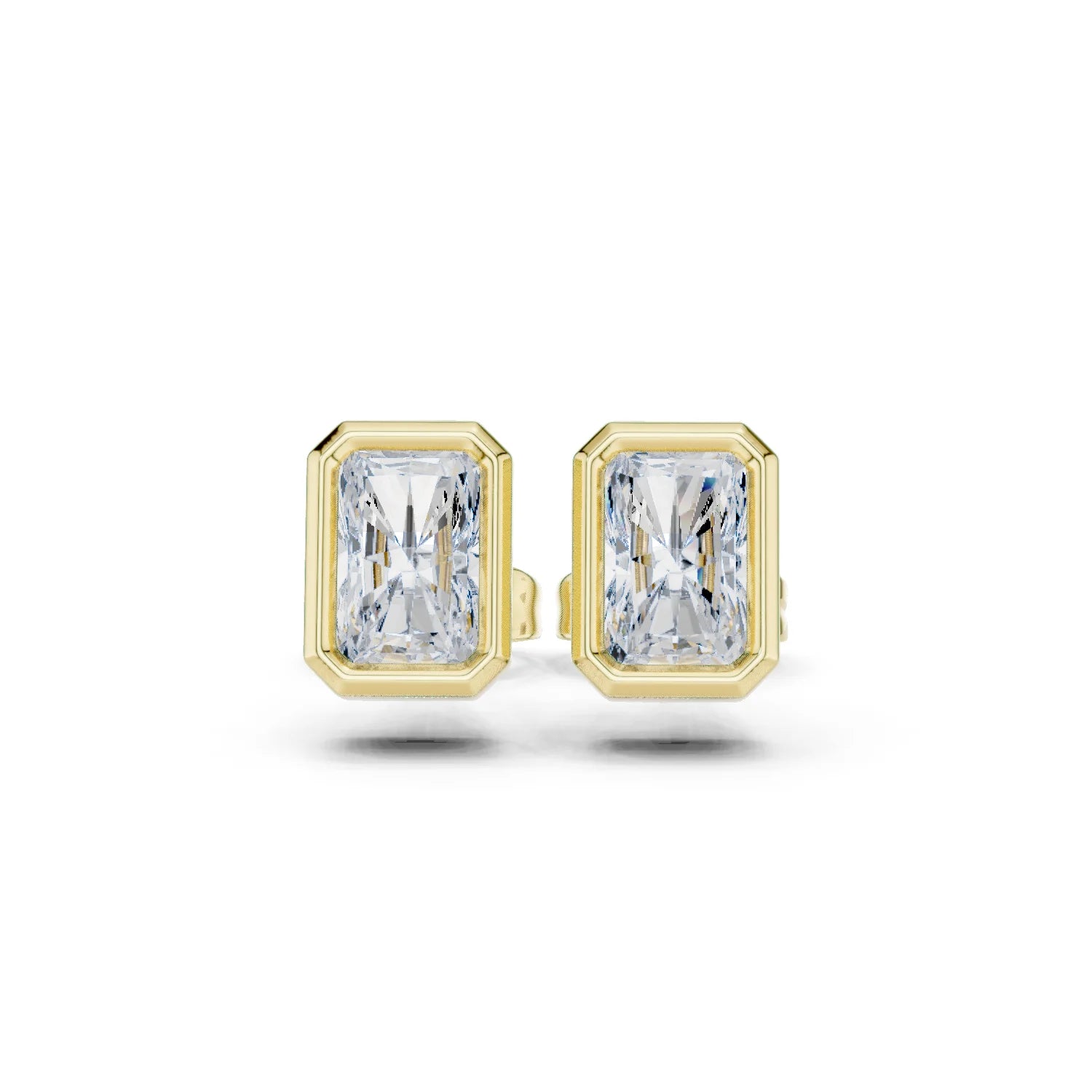 Luminara Radiant Bezel Diamond Stud Earrings
