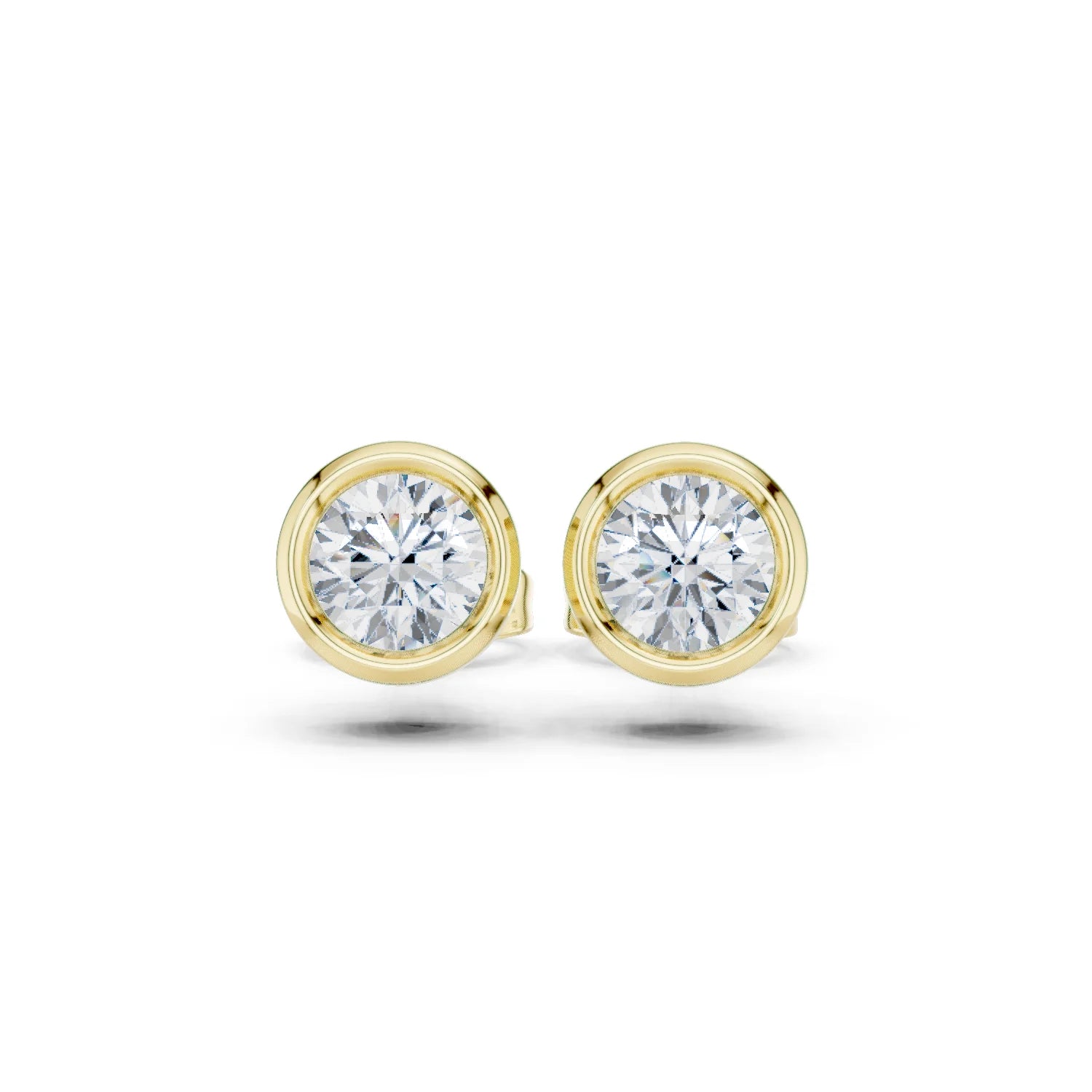 Aurelia Round Bezel Diamond Stud Earrings