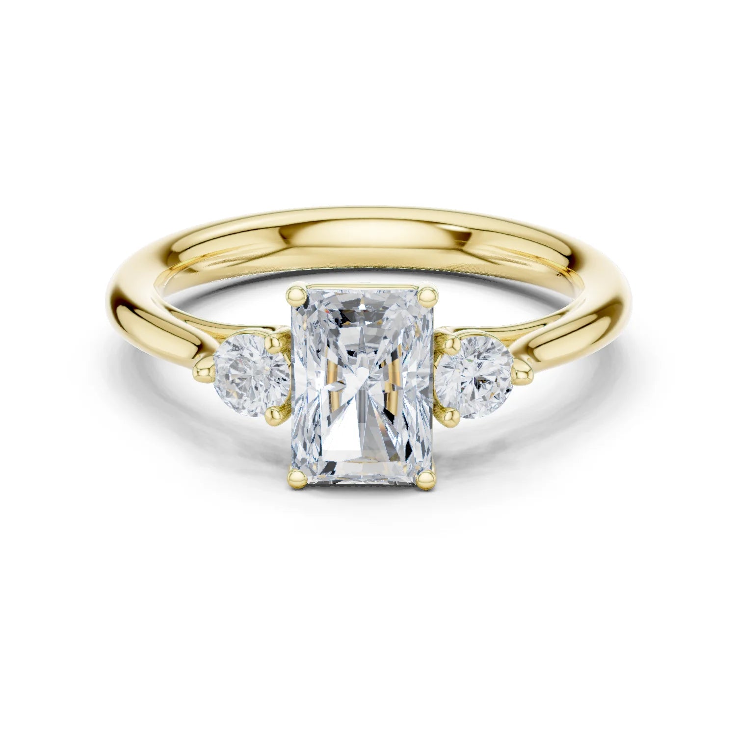 Radiant-Cut Three-Stone Diamond Engagement Ring