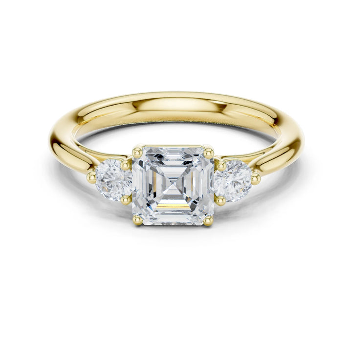 Emerald-Cut Three-Stone Diamond Engagement Ring