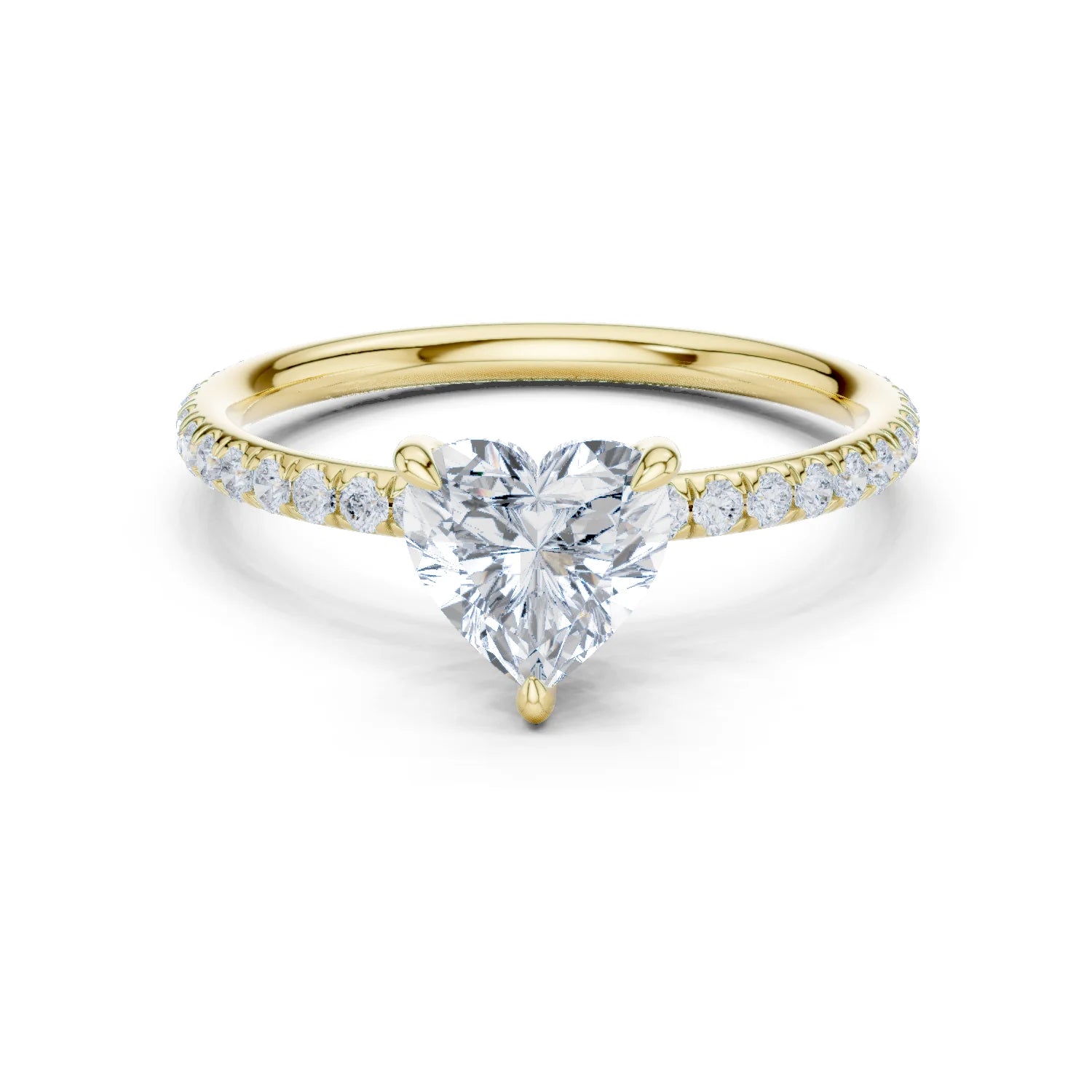 Heart Cut Diamond Pave Engagement Ring