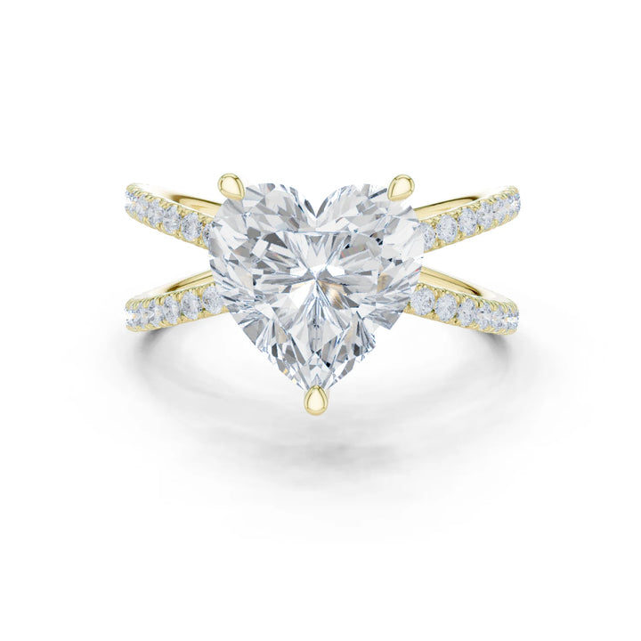 Heart Cut Diamond Split Shank Engagement Ring