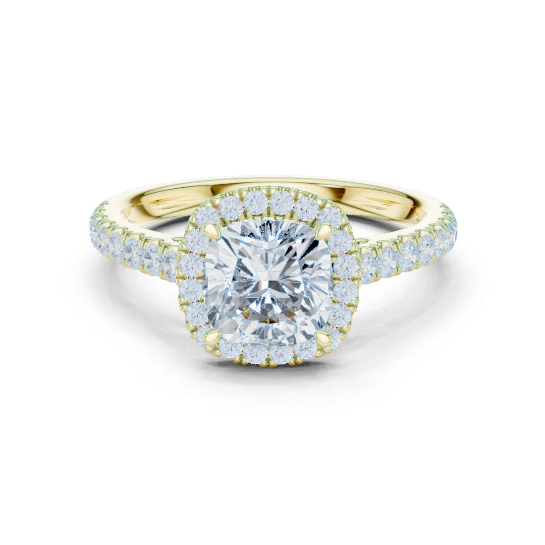 Cushion Shape Diamond Halo Engagement Ring