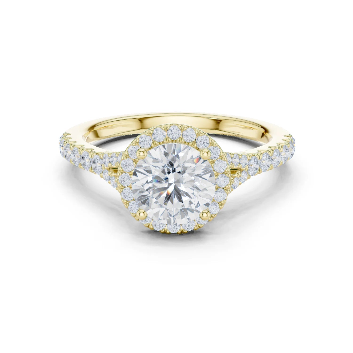 Round Cut Diamond Halo Engagement Ring