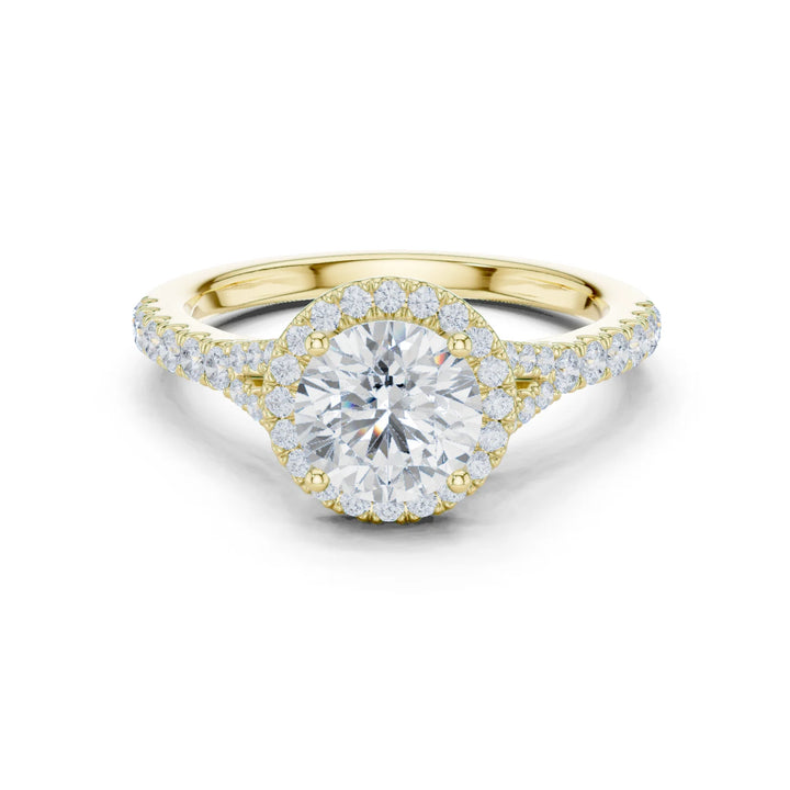 Round Cut Diamond Halo Engagement Ring