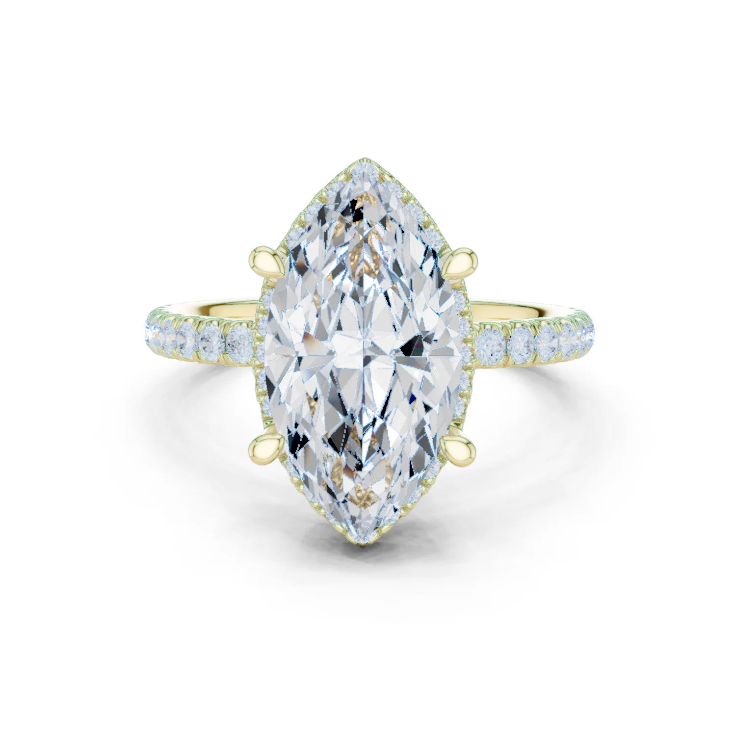 Marquise Diamond Hidden Halo Engagement Ring