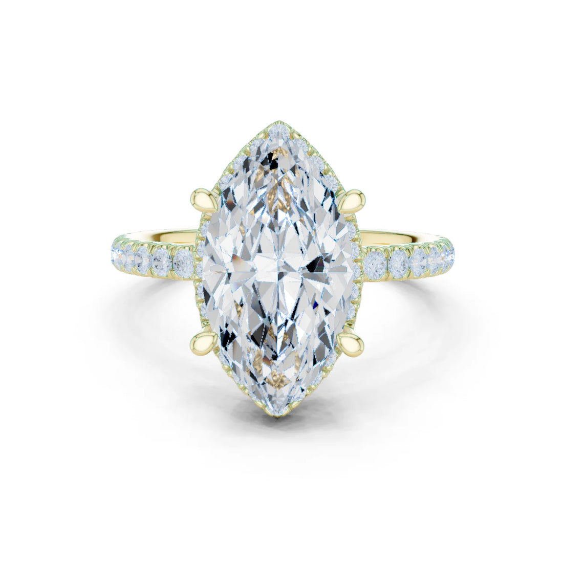 Marquise Diamond Hidden Halo Engagement Ring