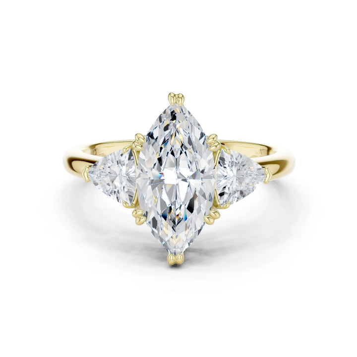 Marquise Cut Diamond Three Stone Engagement Ring