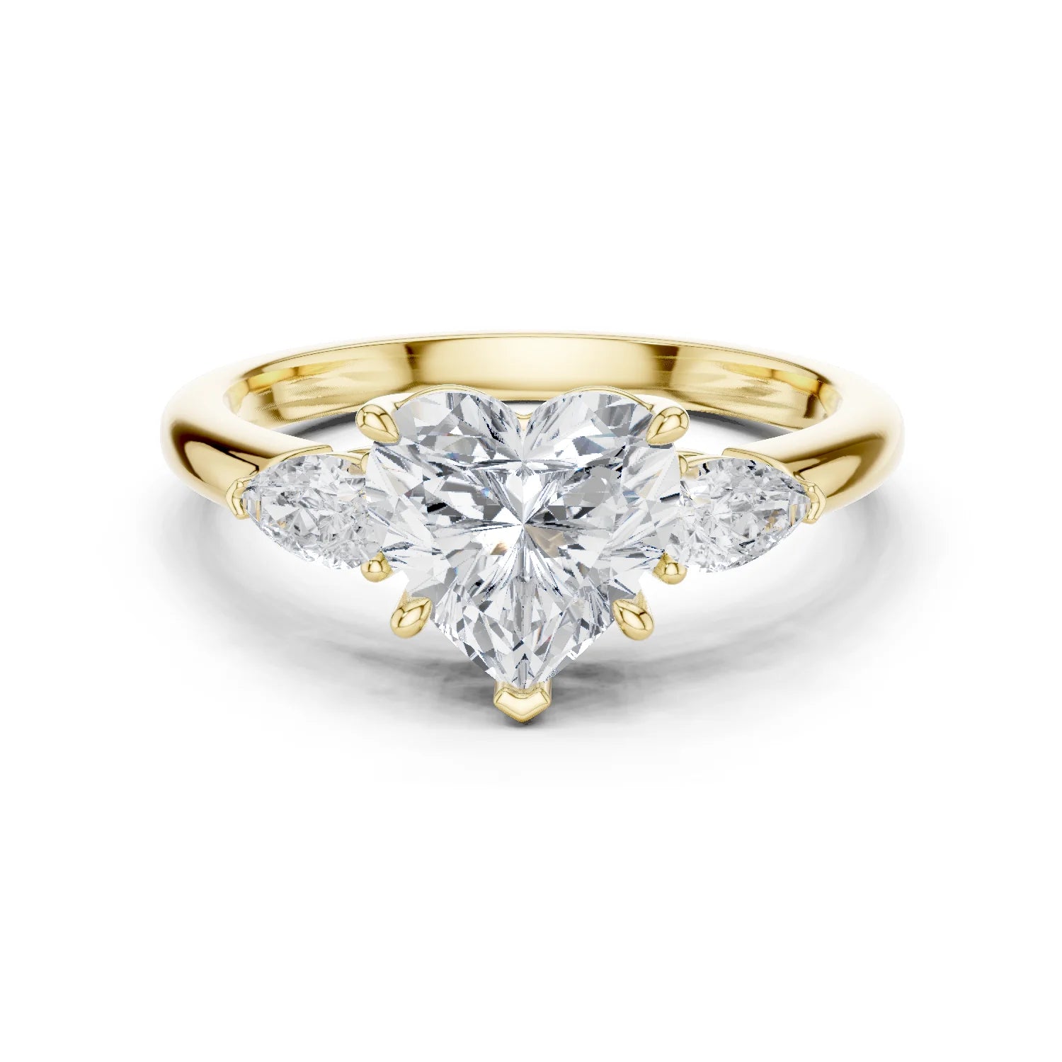 Heart Cut Diamond Three-Stone Engagement Ring
