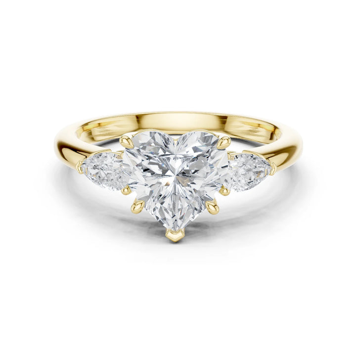 Heart Cut Diamond Three-Stone Engagement Ring