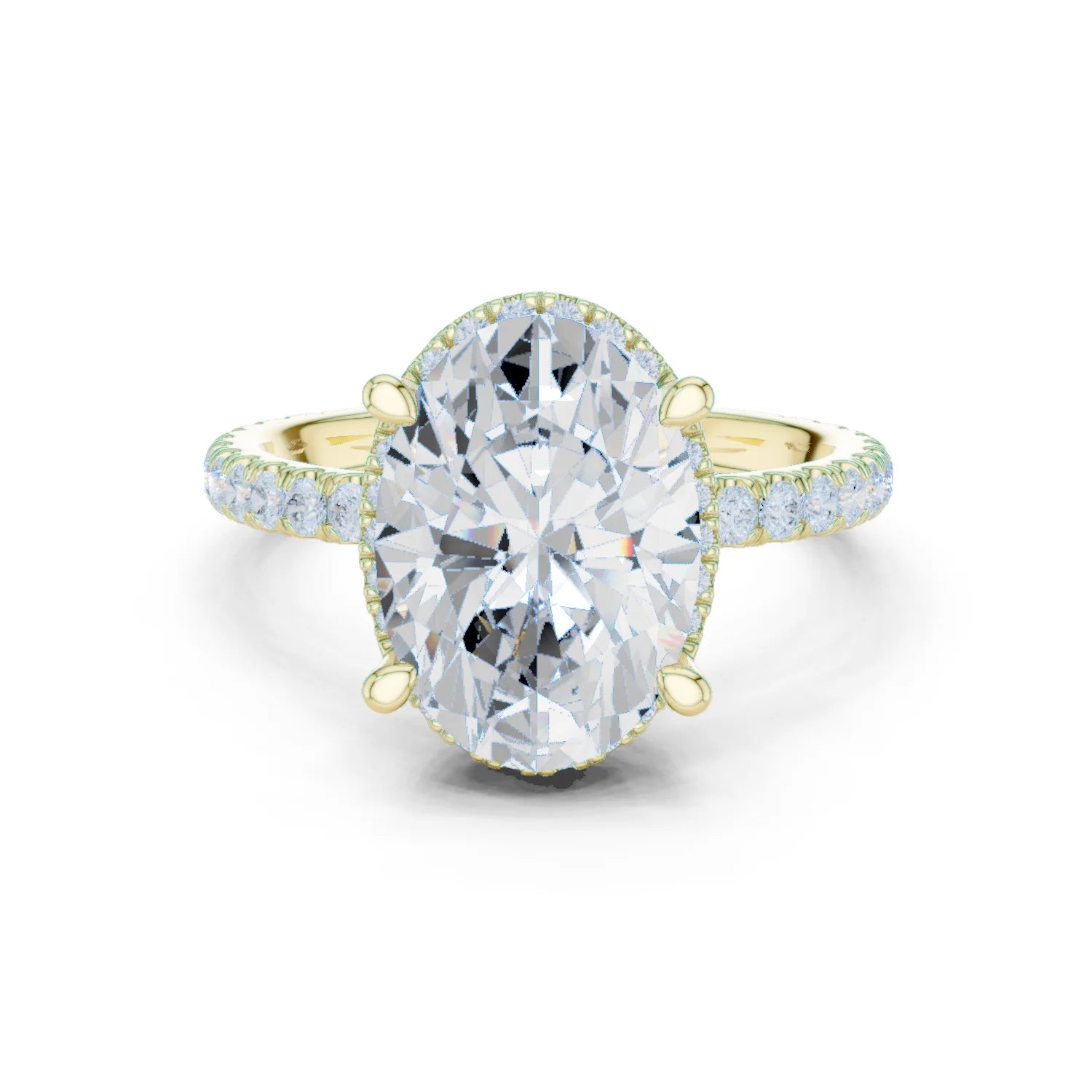 Oval Diamond Hidden Halo Engagement Ring