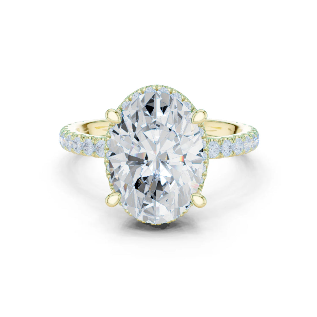 Oval Diamond Hidden Halo Engagement Ring
