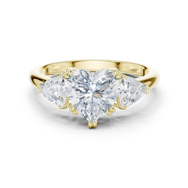 Heart Cut Diamond Three Stone Engagement Ring