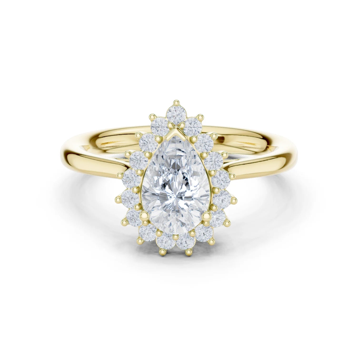 Pear Halo Diamond Engagement Ring