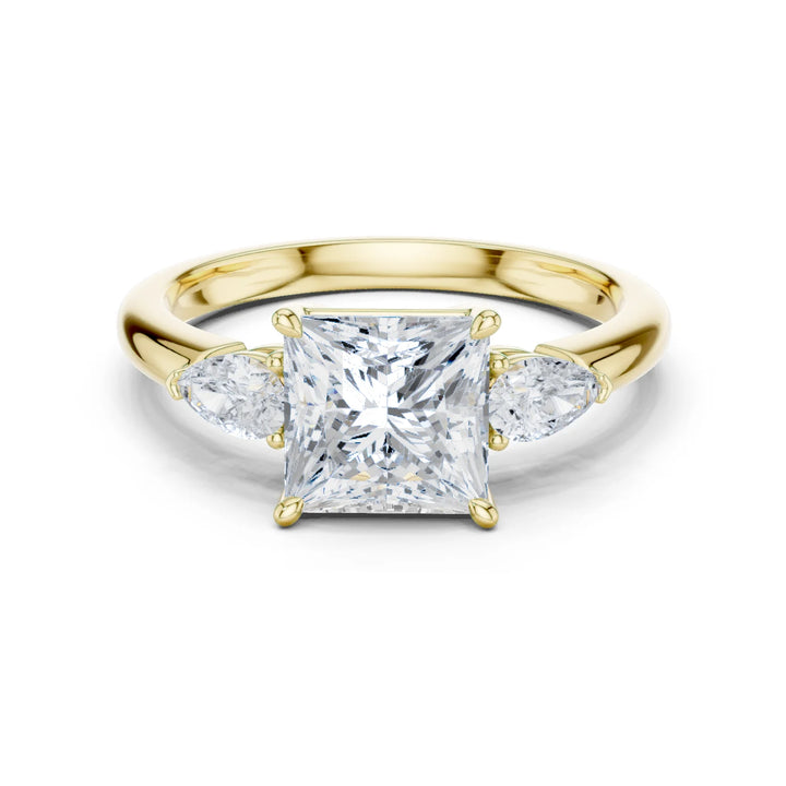 Princess Cut Diamond Three-Stone Engagement Ring