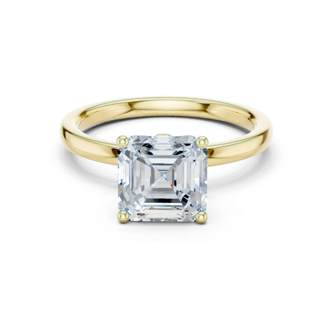 Asscher Cut Diamond Solitaire Engagement Ring