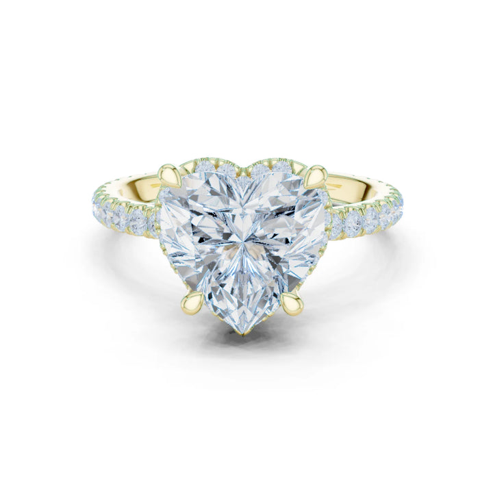 Heart Diamond Hidden Halo Engagement Ring