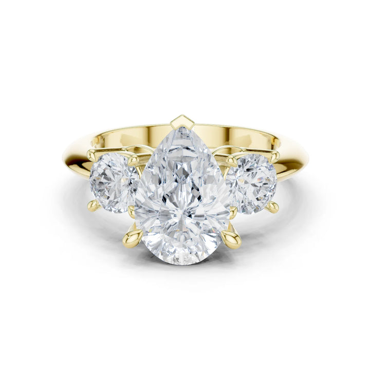 Pear Cut Diamond Three-Stone Engagement Ring