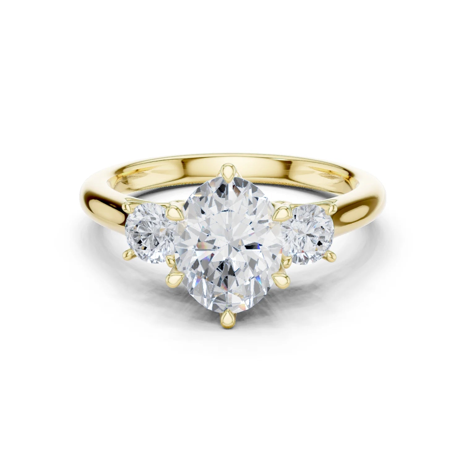 Oval Diamond Three-Stone Engagement Ring