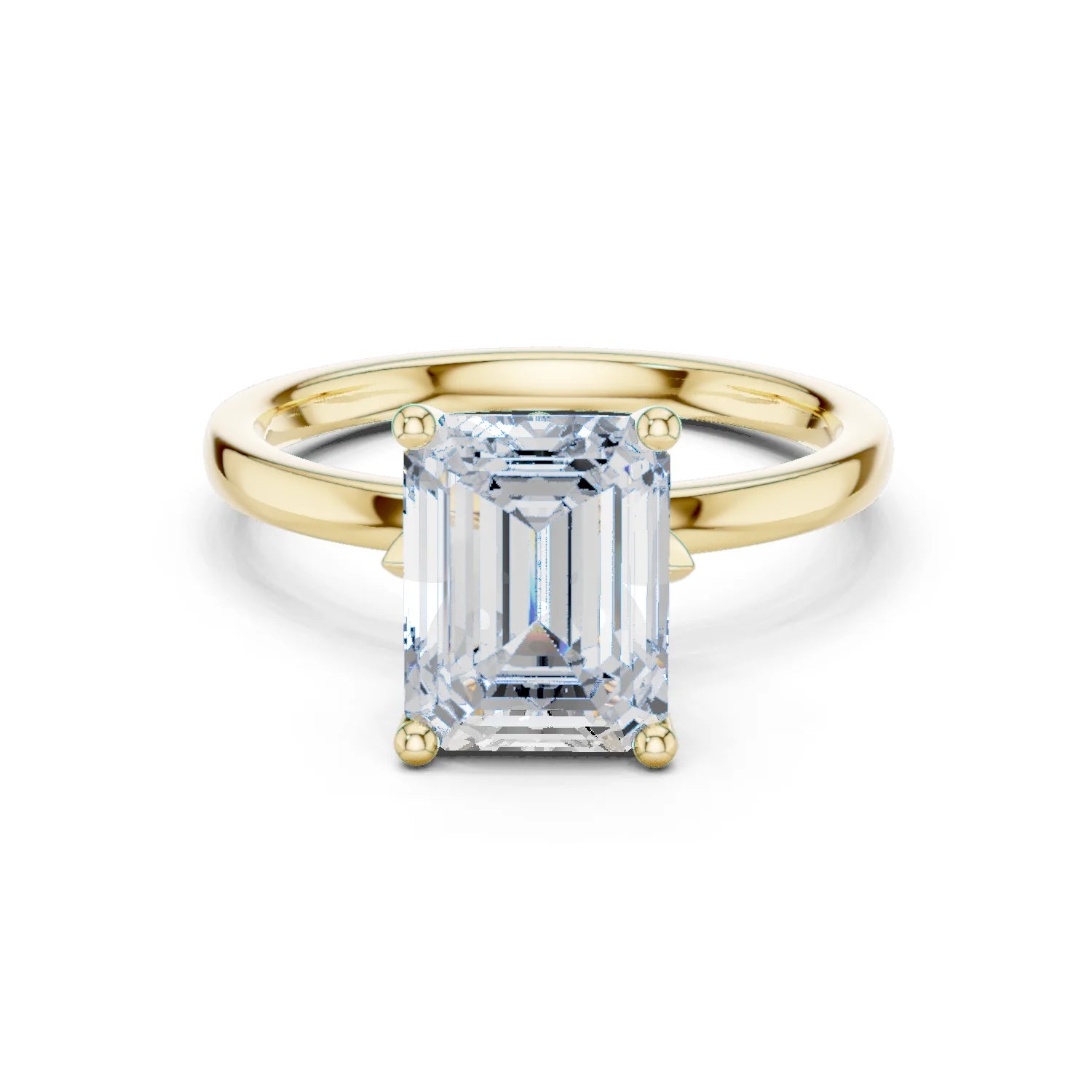 Emerald Cut Diamond Solitaire Engagement Ring
