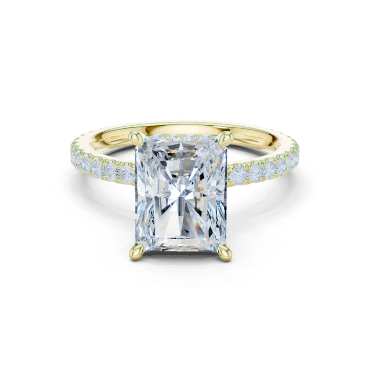 Radiant Cut Diamond Double Hidden Halo Engagement Ring