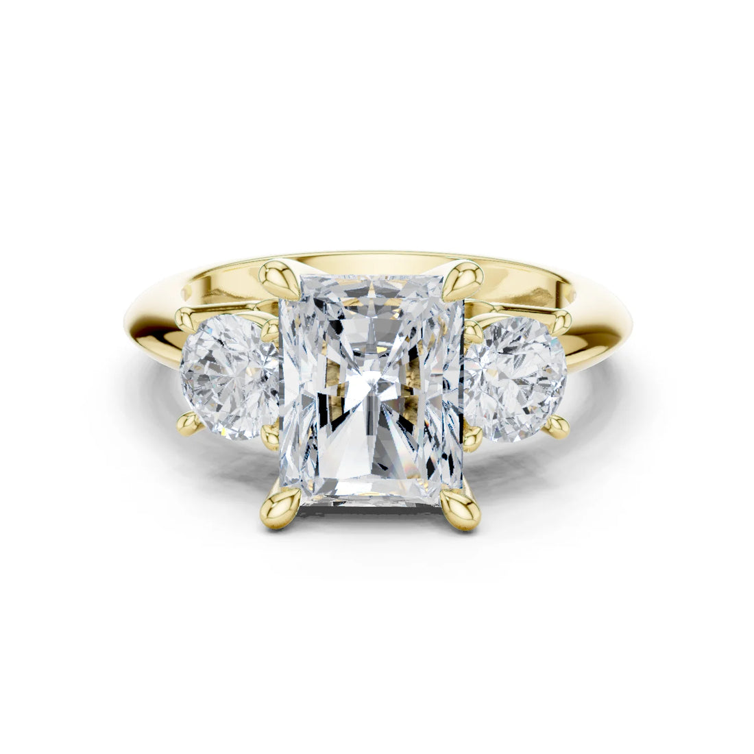 Radiant Cut Diamond Three-Stone Engagement Ring