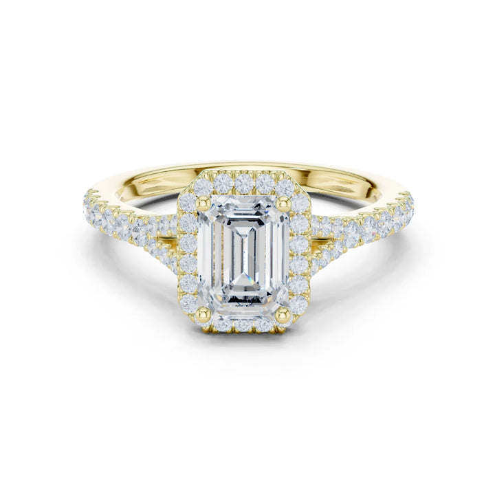 Emerald Cut Diamond Halo Engagement Ring
