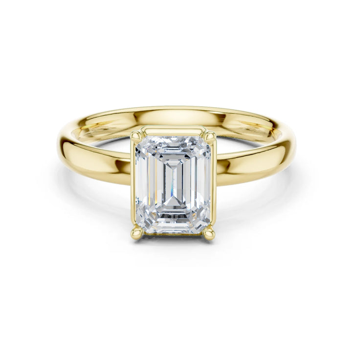 Emerald Diamond Solitaire Engagement Ring