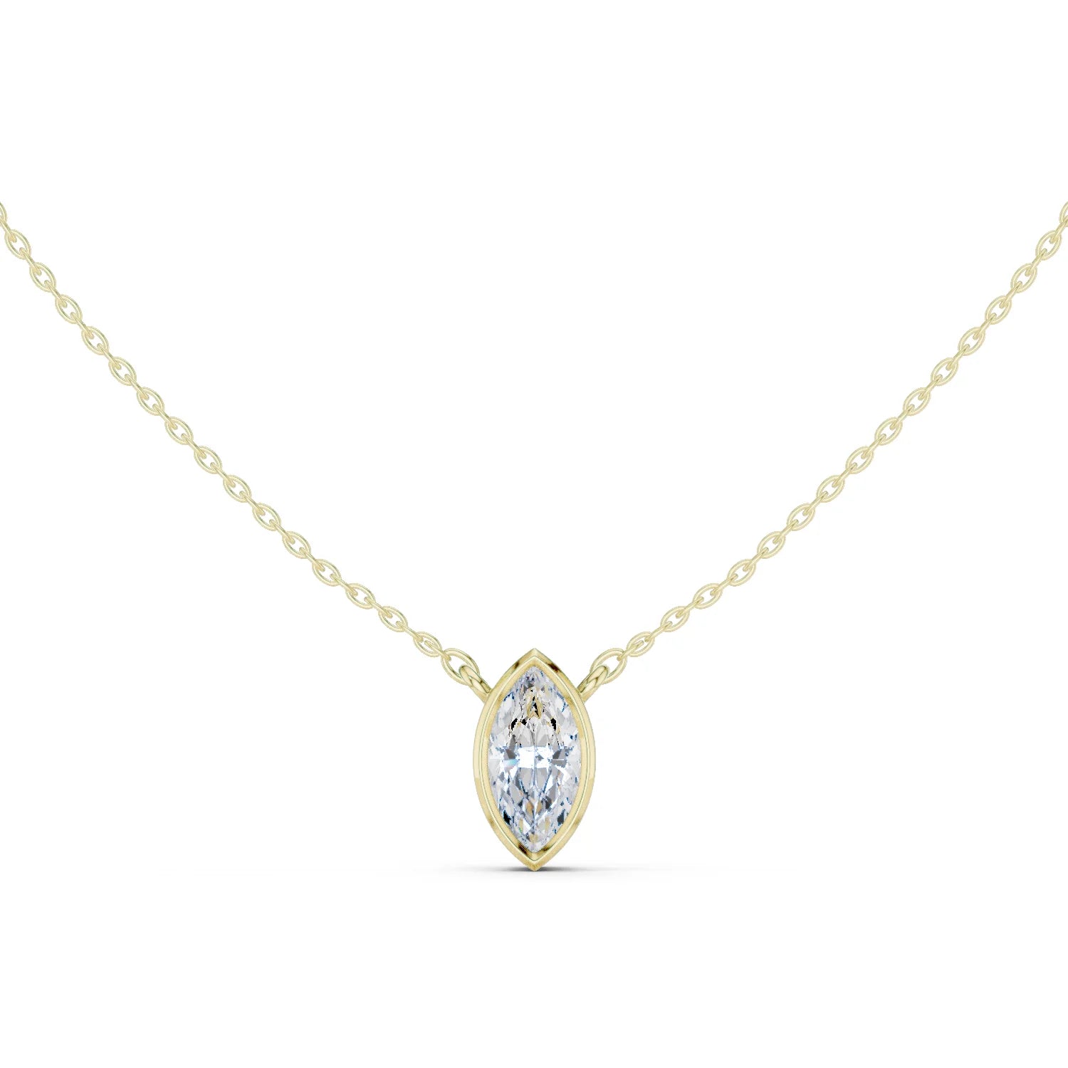 Marquisa Marquise Bezel Solitaire Diamond Pendant