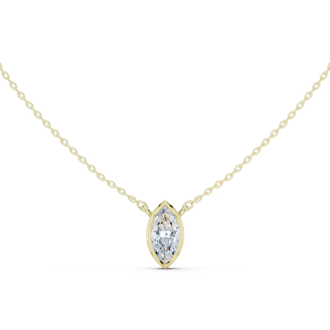 Marquisa Marquise Bezel Solitaire Diamond Pendant