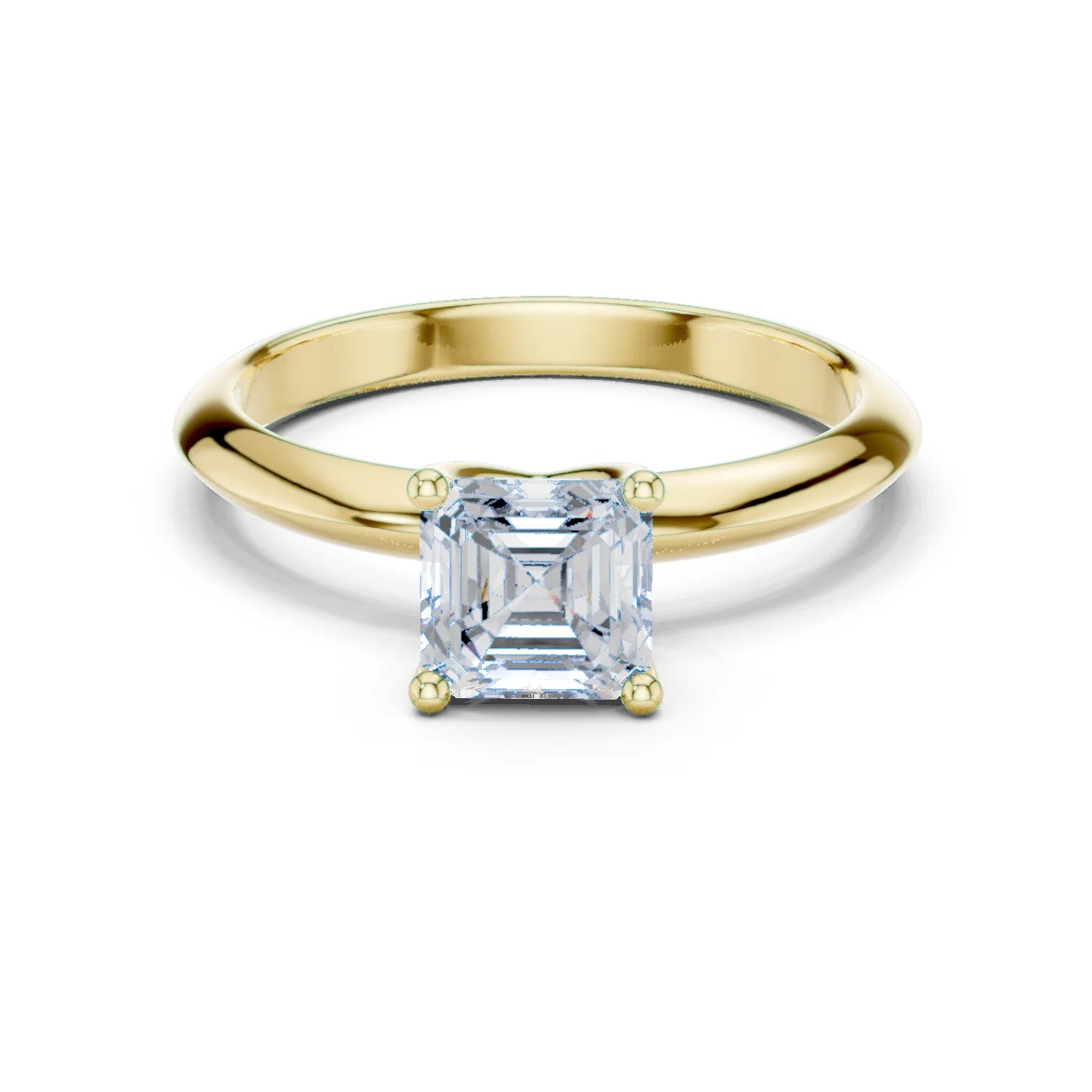 Asscher Cut Diamond Solitaire Engagement Ring