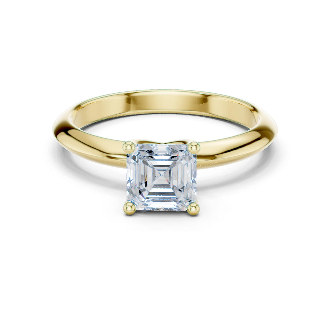 Asscher Cut Diamond Solitaire Engagement Ring