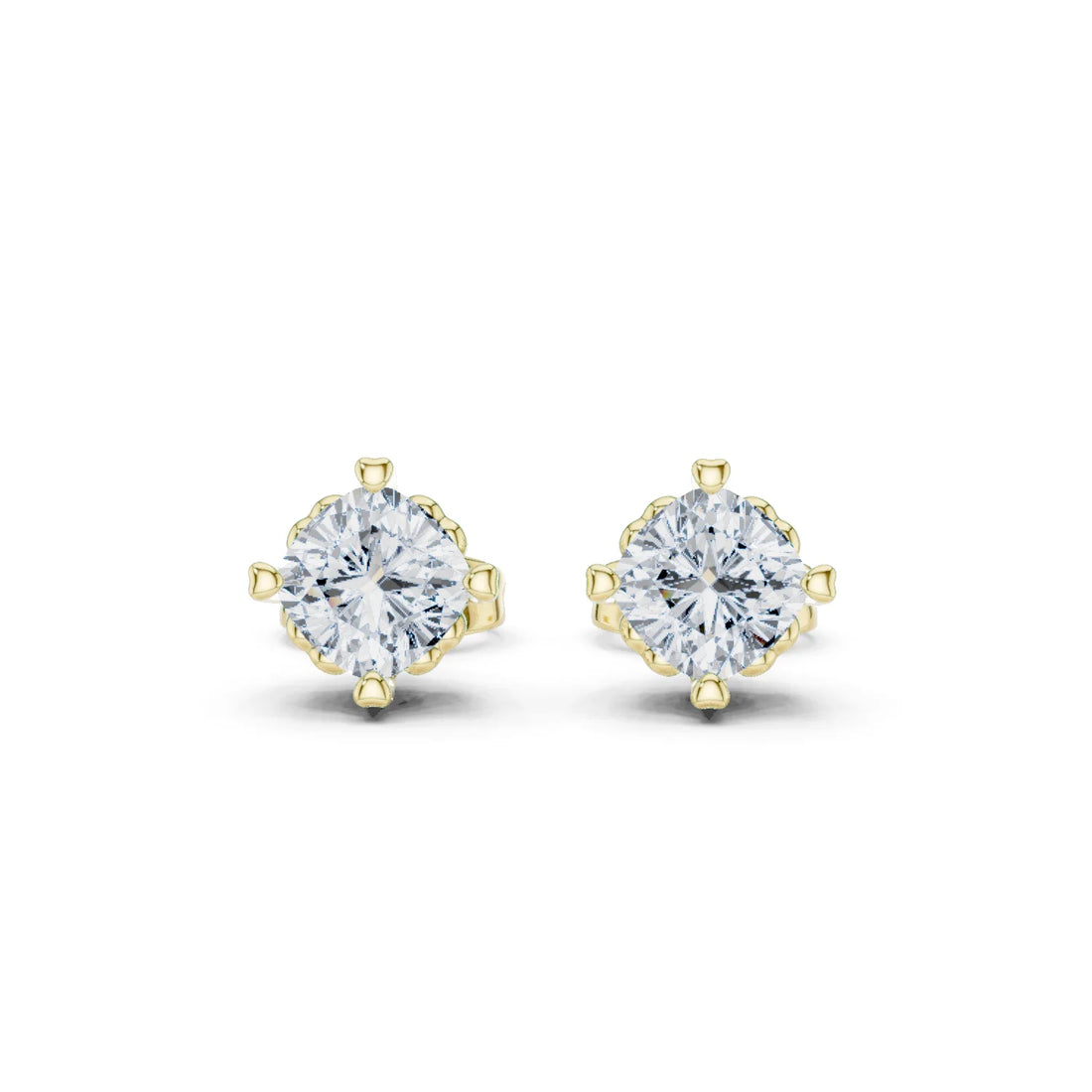 Classic Solitaire Round Diamond Stud Earrings