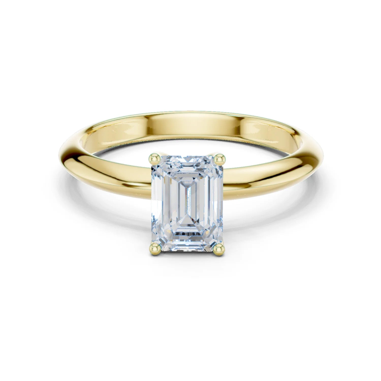 Emerald Cut Diamond Solitaire Engagement Ring
