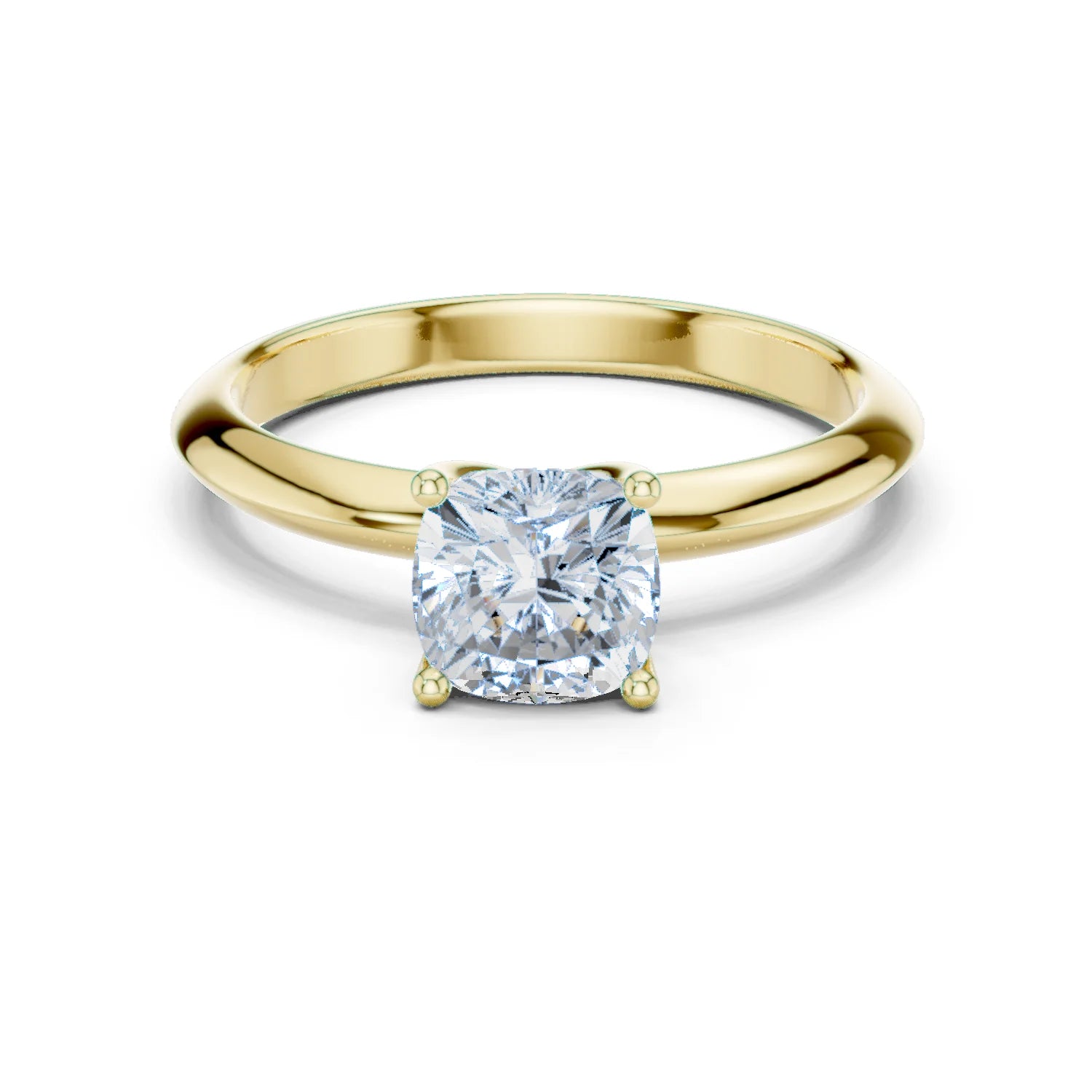 Cushion Cut Diamond Solitaire Engagement Ring