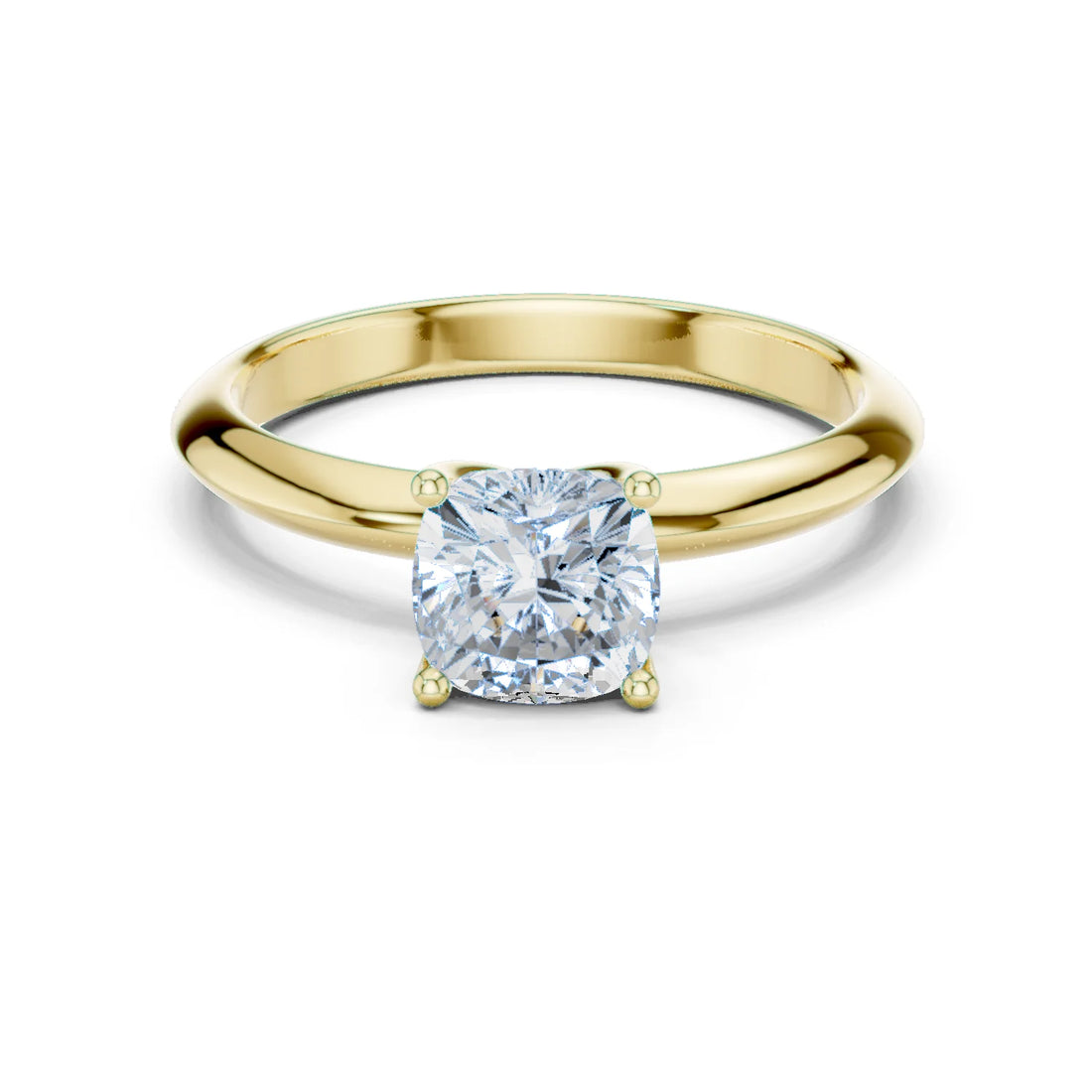 Cushion Cut Diamond Solitaire Engagement Ring