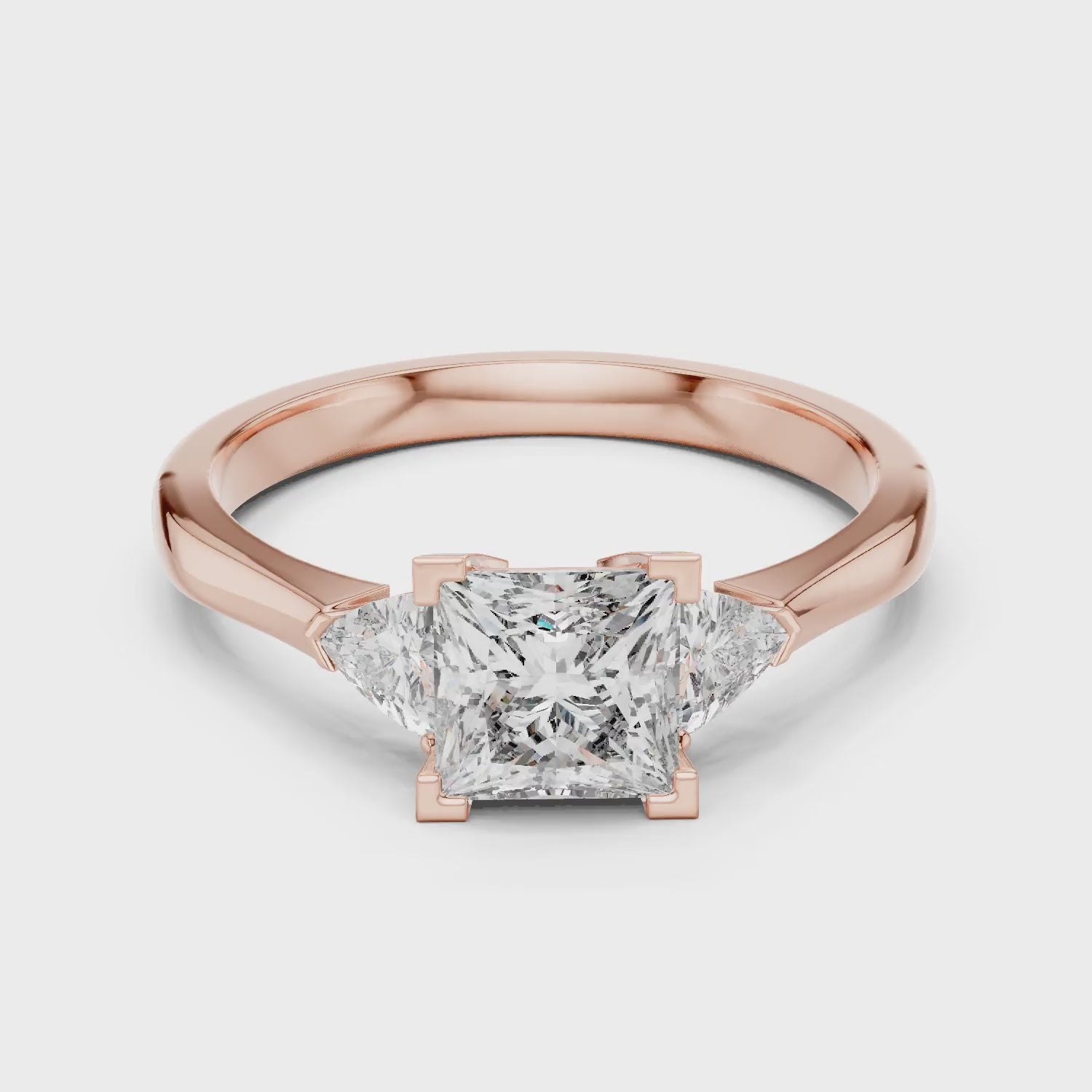 Princess Three Stone Diamond Engagement Ring